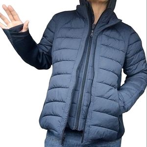 Bernardo Performance blue and black neoprene combo eco-down jacket XL